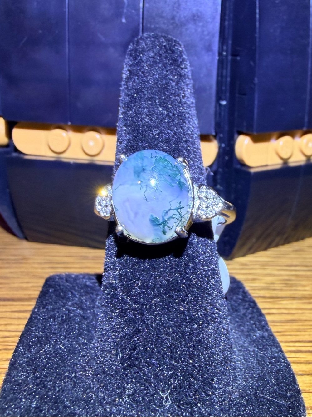 Stainless Steel Moss Agate Ring - Picture 3 of 9